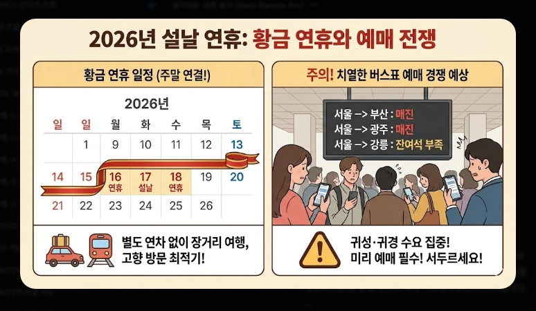 설날 버스표 예매(연휴 일정, 방법)(2026년 + 꿀팁)