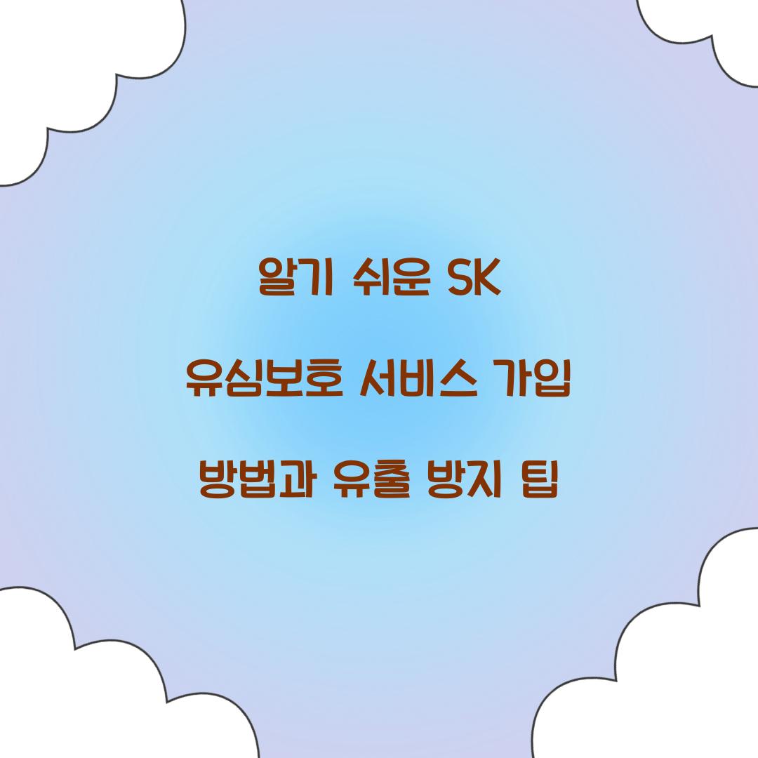 알기 쉬운 SK 유심보호 서비스 가입 방법