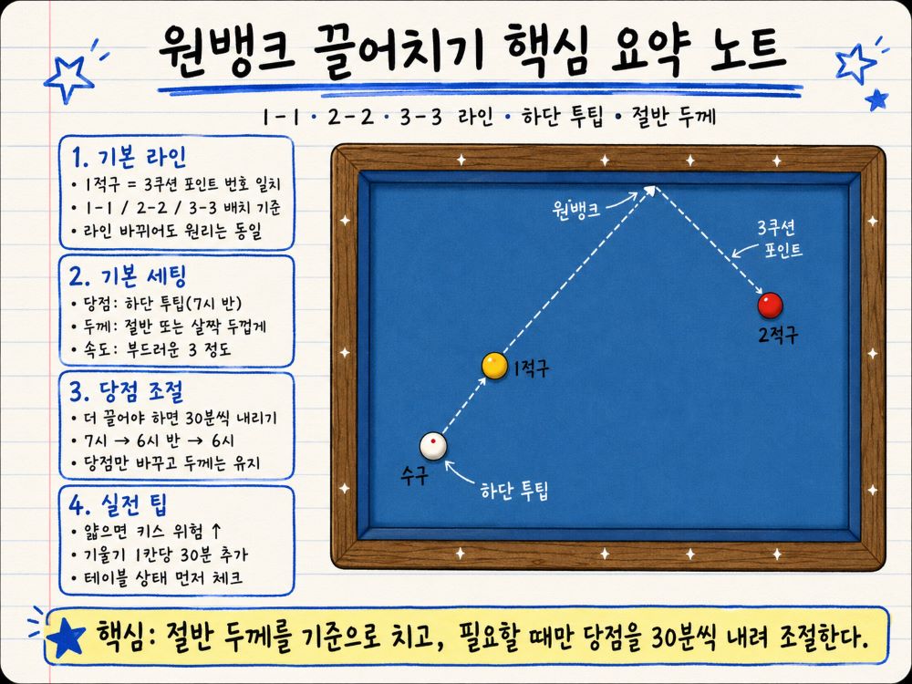 원뱅크 끌어치기 핵심 내용 정리 노트