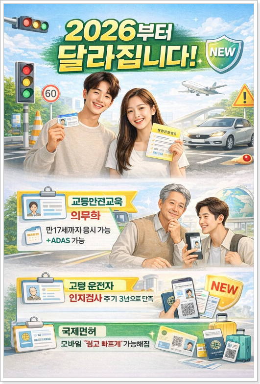 2026년, 운전면허 제도가 이렇게 확 바뀝니다