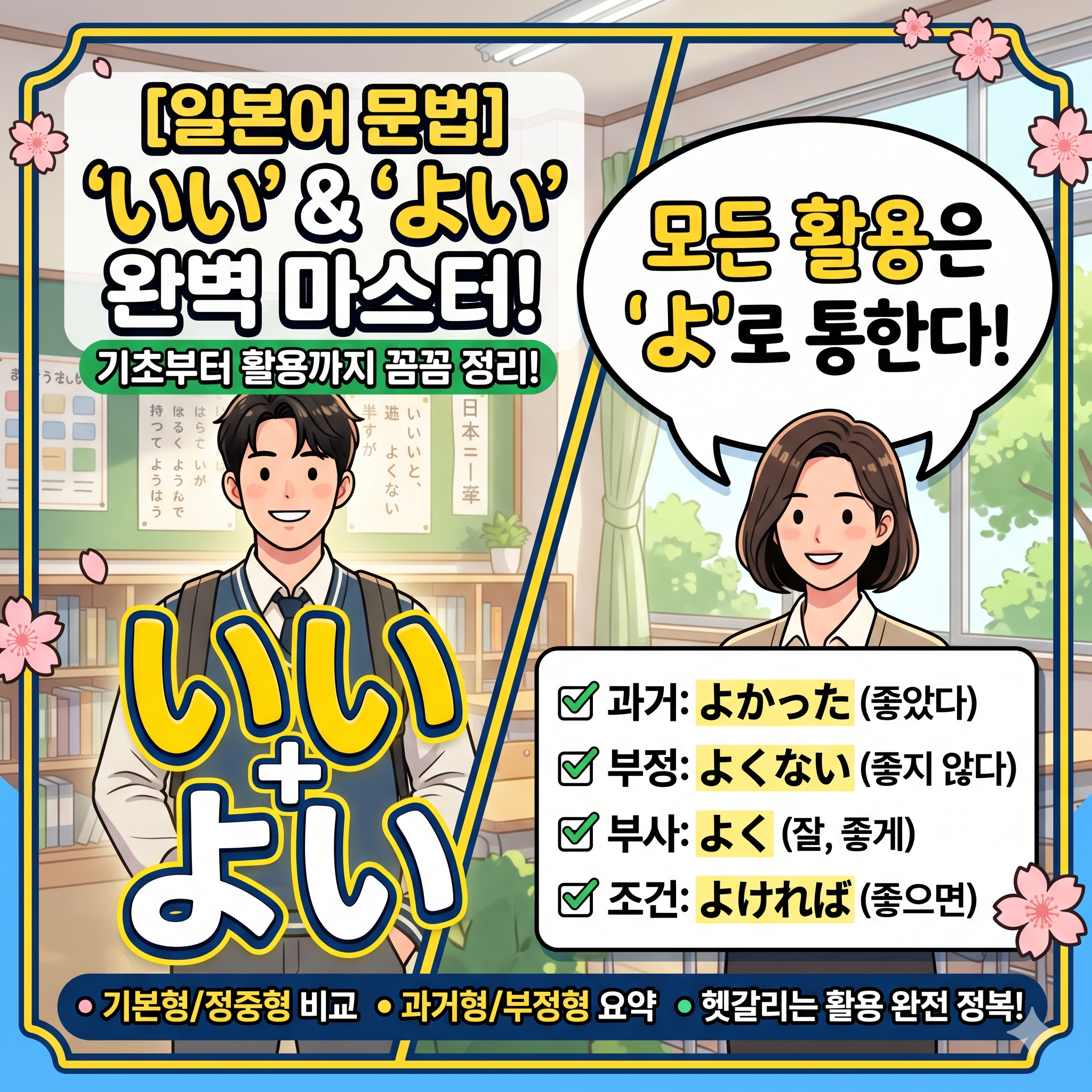 [일본어 문법] 'いい'와 'よい' 완벽 마스터! 형태별 활용법 및 차이점 총정리