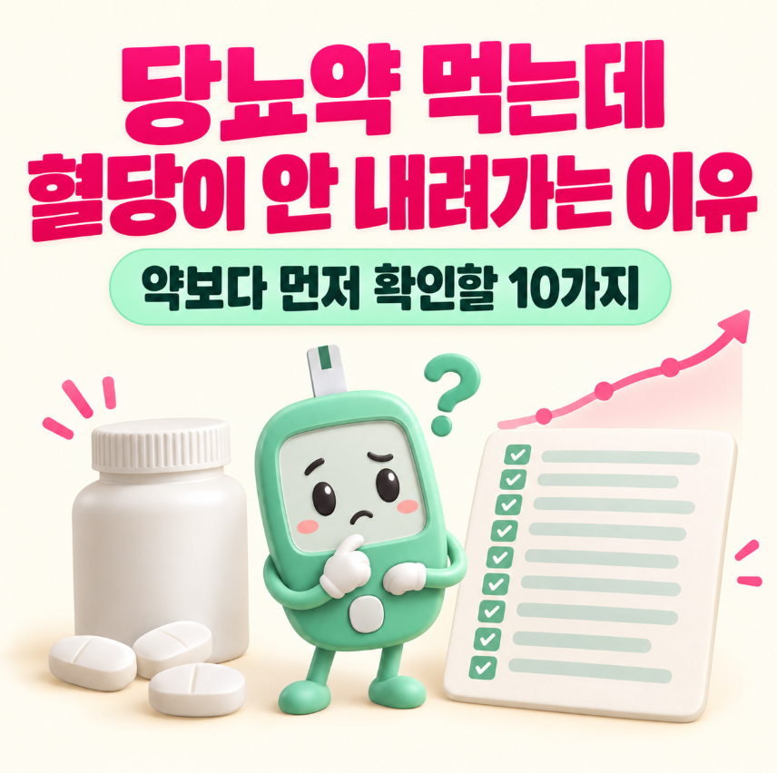당뇨약 먹는데 혈당이 안 내려가는 이유｜약보다 먼저 확인할 10가지 총정리