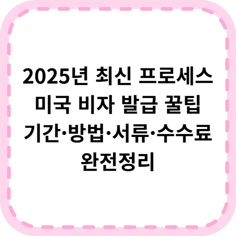 미국 비자 발급 2025년 완벽 가이드: 100% 승인받는 법