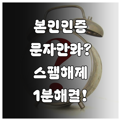 휴대폰 본인확인 문자 안 올 때 스팸..