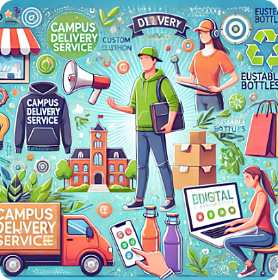 여러가지 대학생 창업 아이디어를 나타낸 이미지