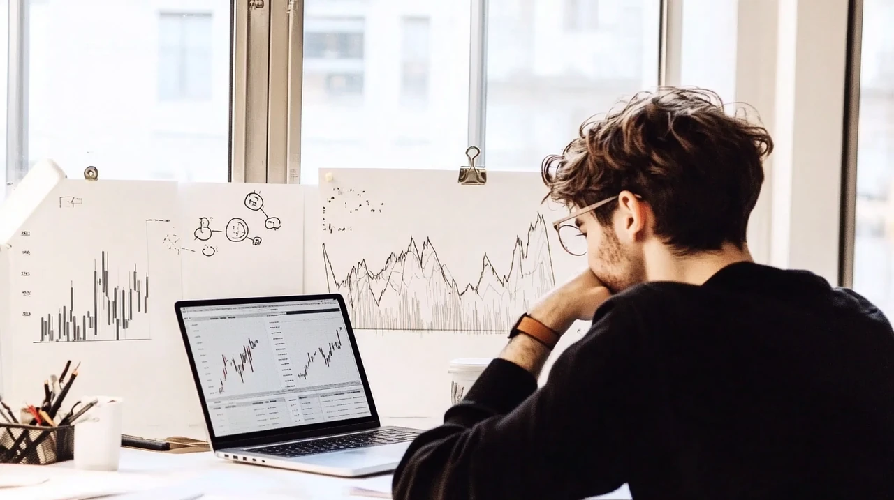 AI 인공지능 연금 ETF 포트폴리오 차트 분석하는 투자자 모습, 글로벌 분산투자, 성장성, 연금저축 계좌, 2025 ETF 추천 관련 키워드가 반영된 상황