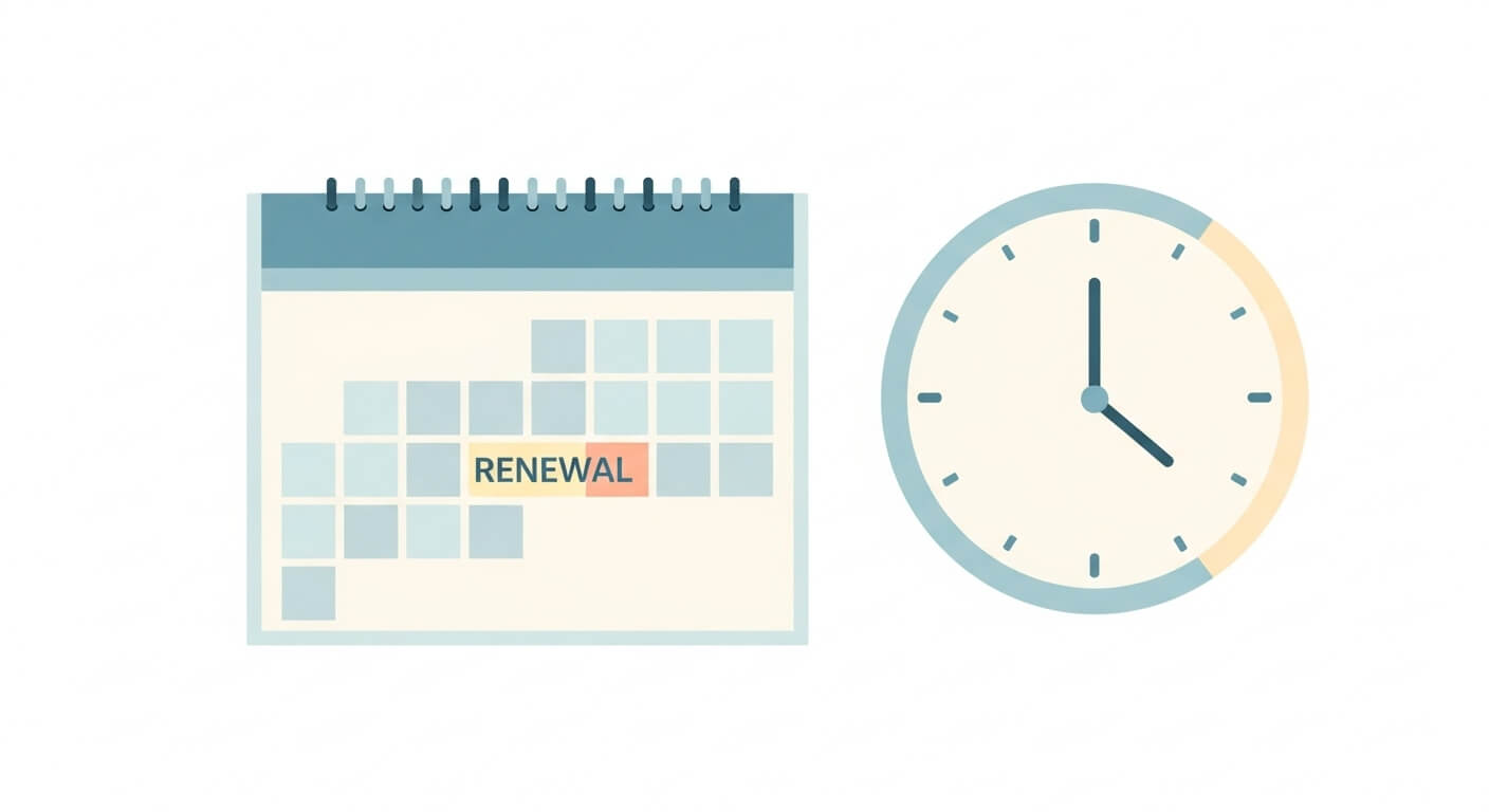 달력과 시계가 함께 배치된 장면 2