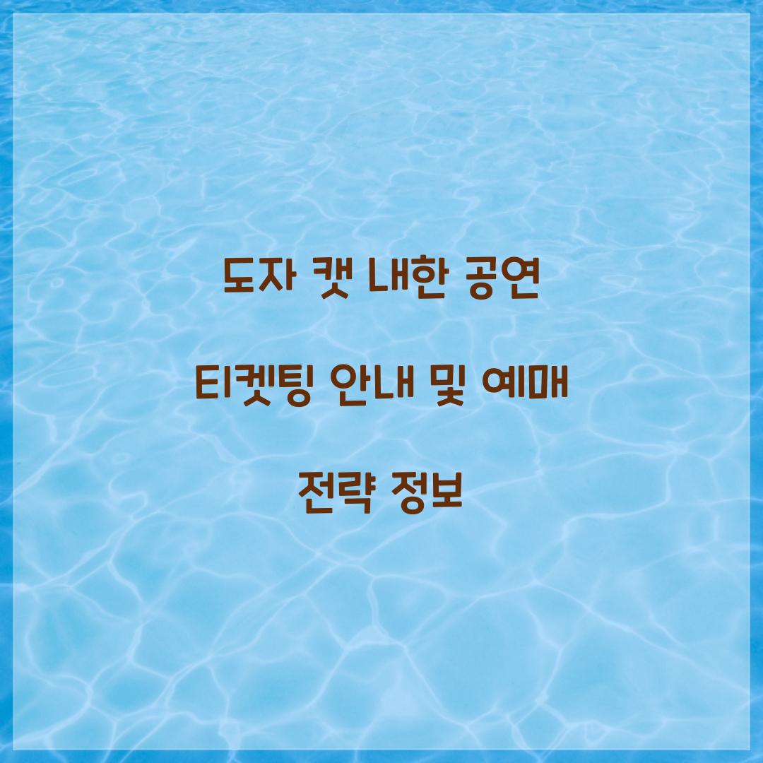 도자 캣 내한 공연 티켓팅