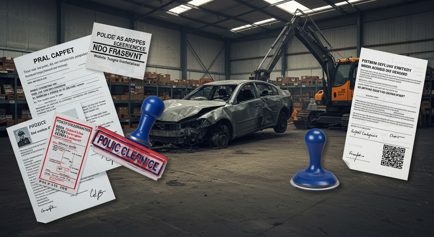 폐차 절차, 범칙금 미납, 압류차 폐차