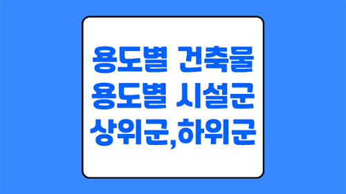 용도별 건축물, 용도별 시설군, 상위군 및 하위군 글씨