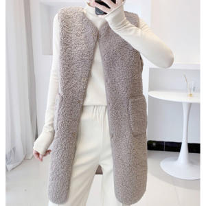 케주얼 양털 롱 조끼 여자롱조끼 이너조끼