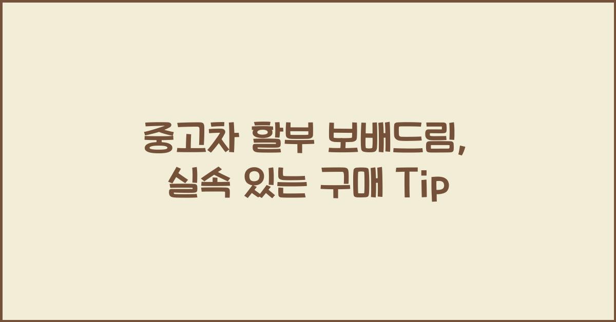 중고차 할부 보배드림