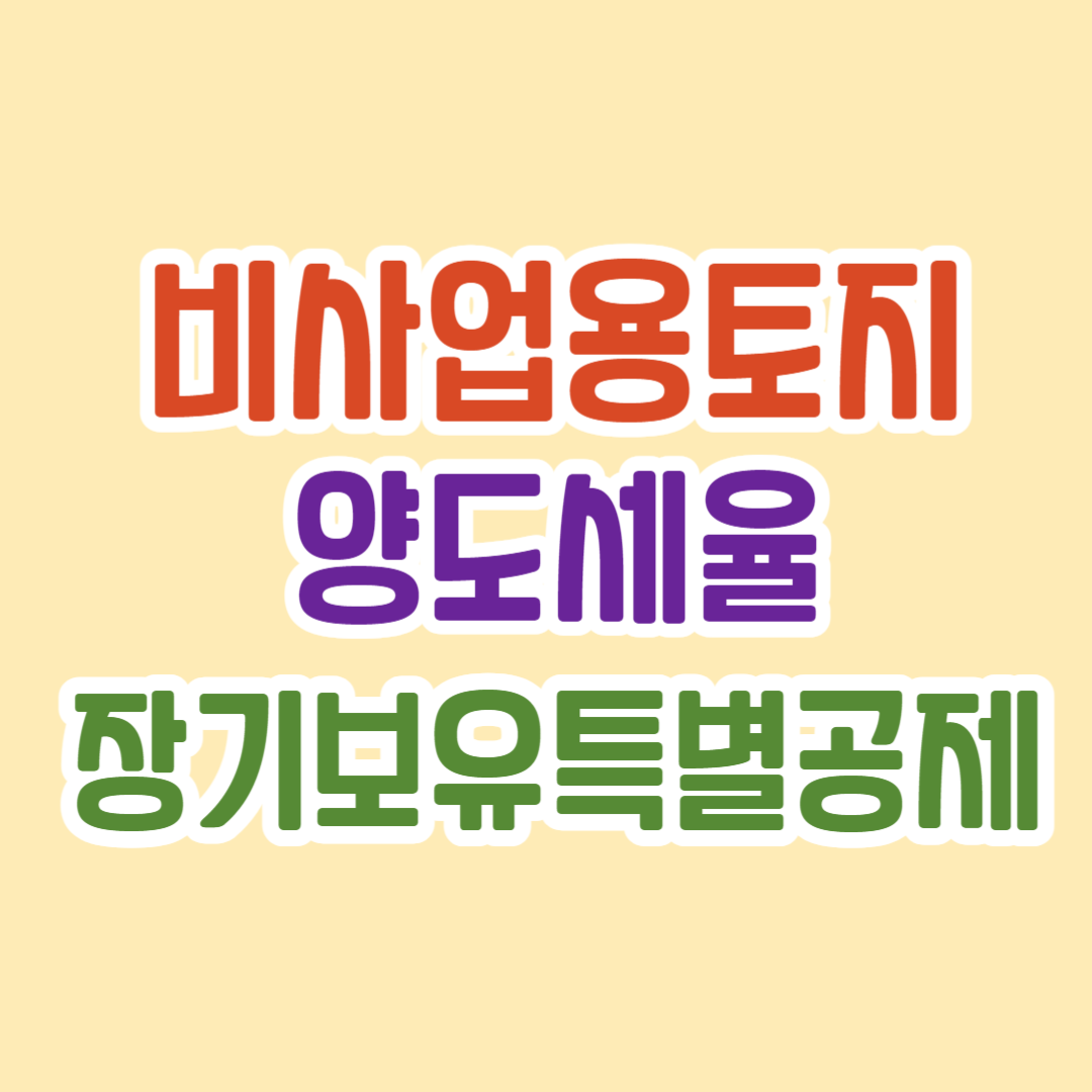 비사업용토지 양도세율