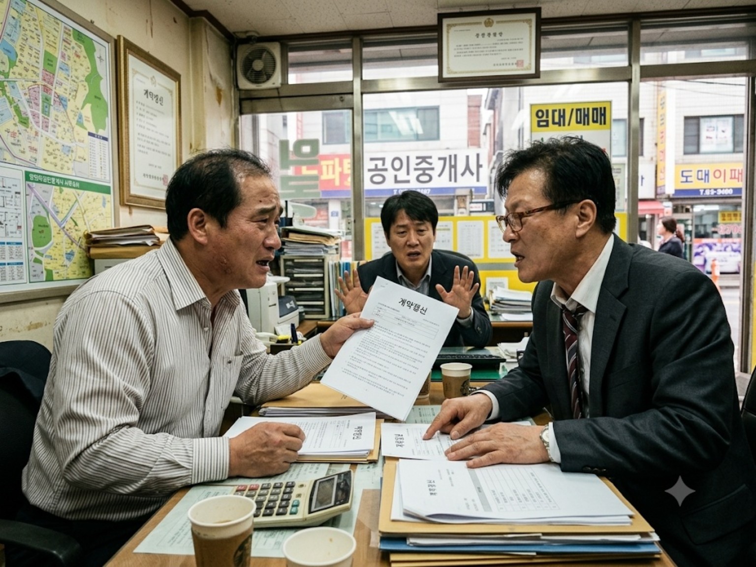 부동산에서 흥정하는 장면