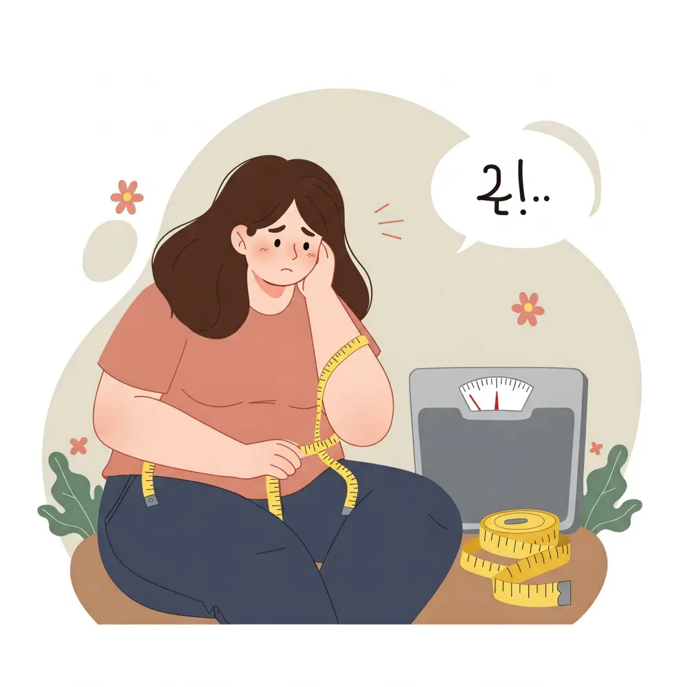 다이어트 요요가 와서 고민인 여자