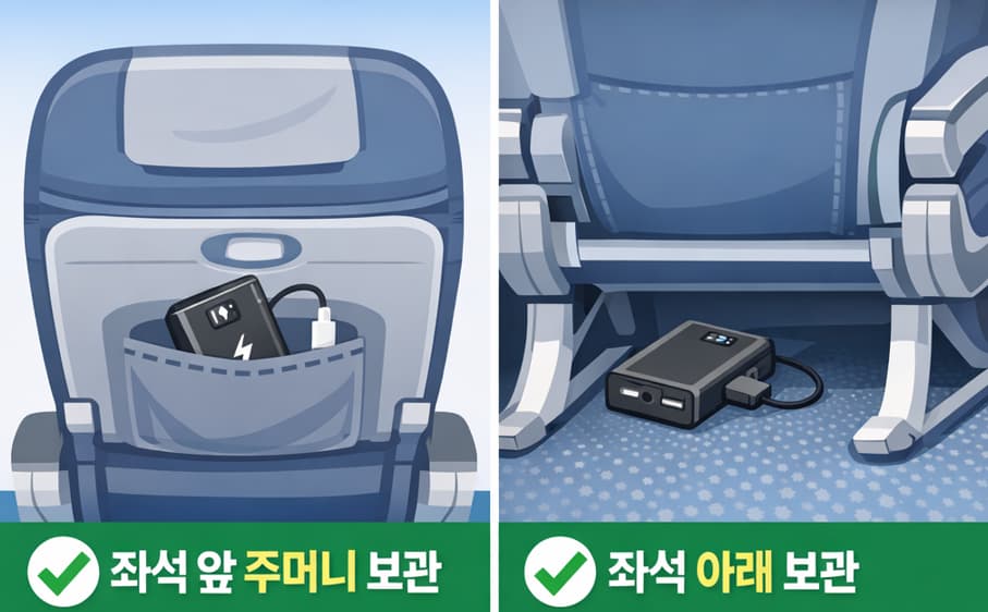 보조배터리 기내 수하물 보관 위치