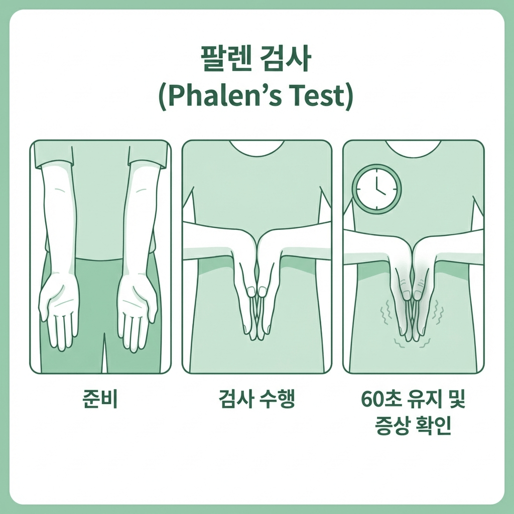 팔렌 검사 자세를 보여주는 일러스트
