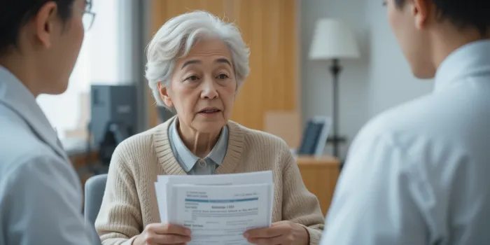 췌장암 4기 치료 상담 중인 여성 환자