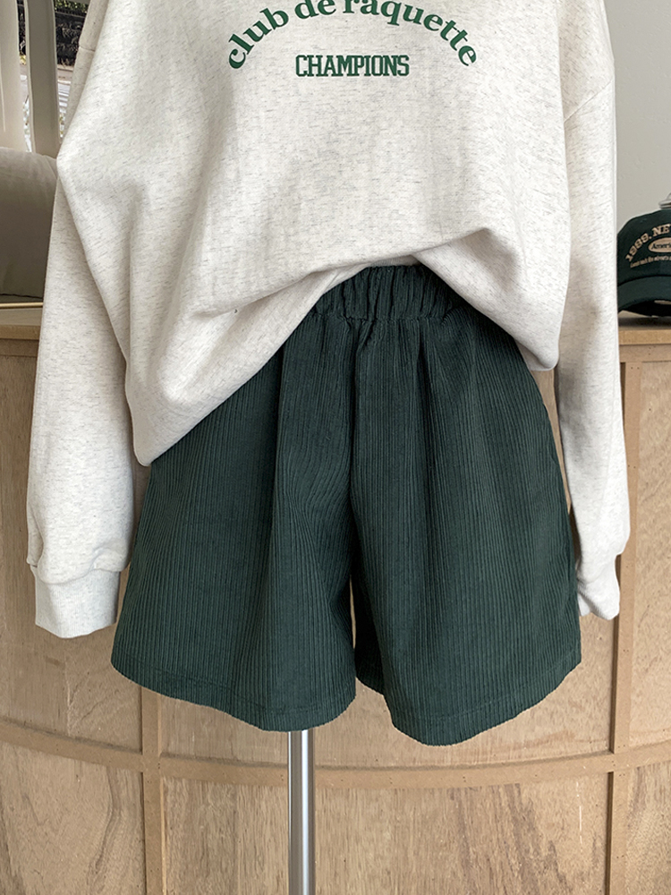 파운드 하이웨스트 밴딩 골덴 반바지