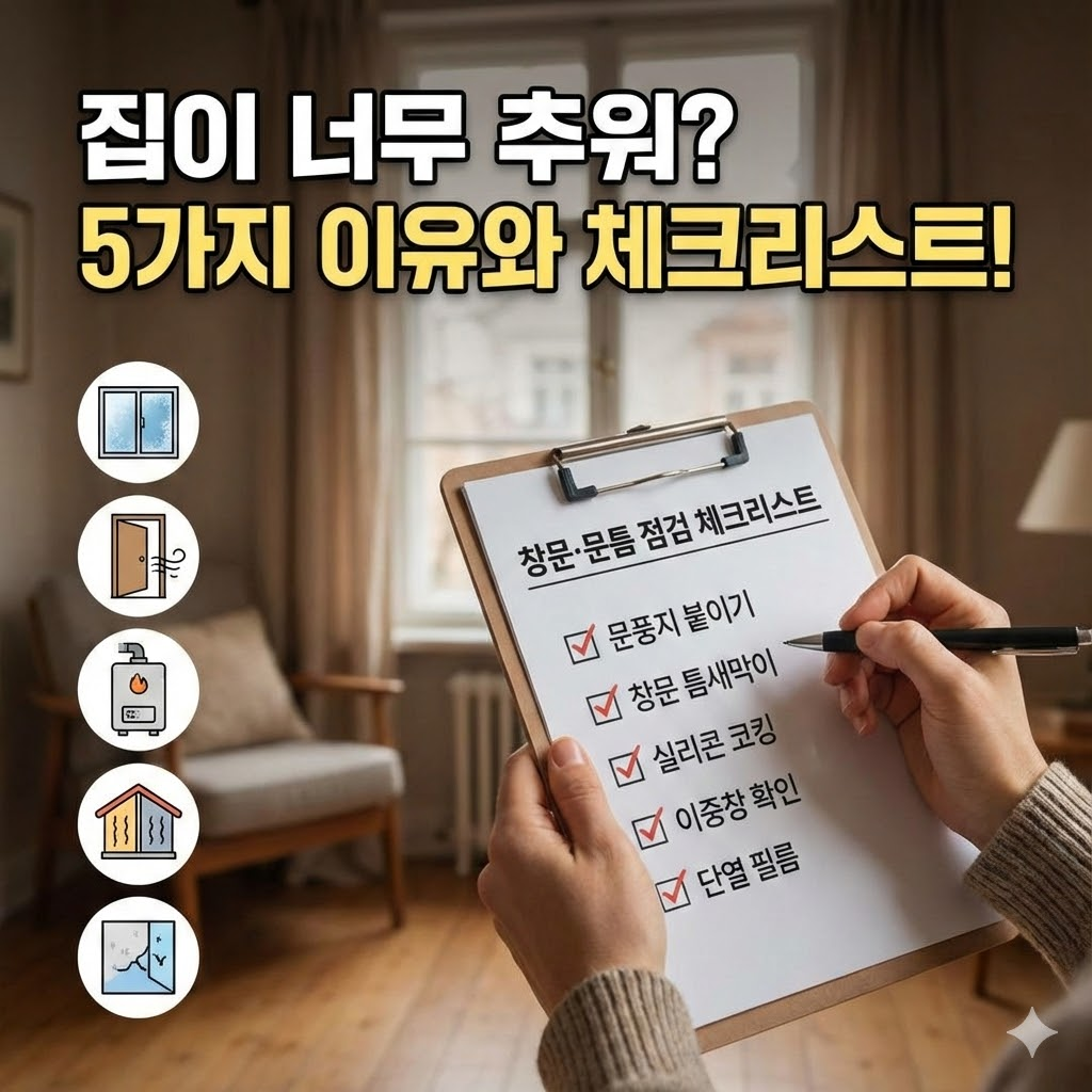 집이 추운 이유 5가지: 창문&middot;문틈 점검 체크리스트