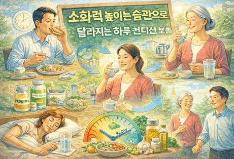 소화력 향상 습관으로 건강한 하루