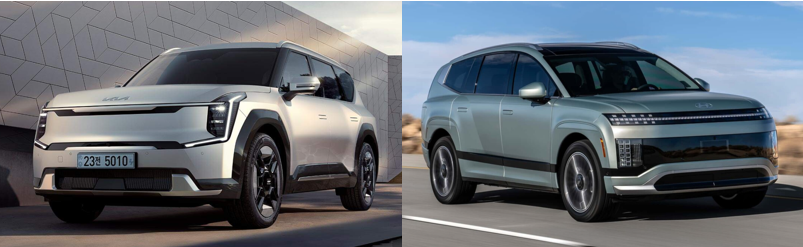 EV9,아이오닉 비교 사진