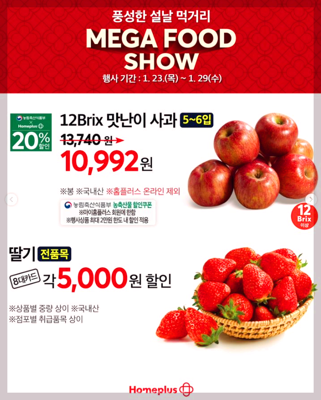 홈플러스 설날 전단지