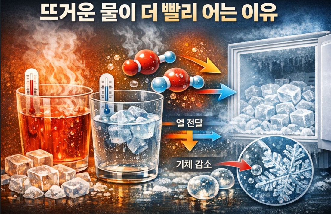 뜨거운 물이 더 빨리 어는 이유 (무조건 항상 그런 것은 아닌 이유, 증발과 대류가 냉각 속도를 바꾸는 원리, 과학자도 완전히 단정 못하는 복합 현상)