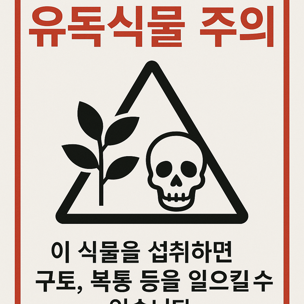 유독식물 섭취 금지 안내문 예시