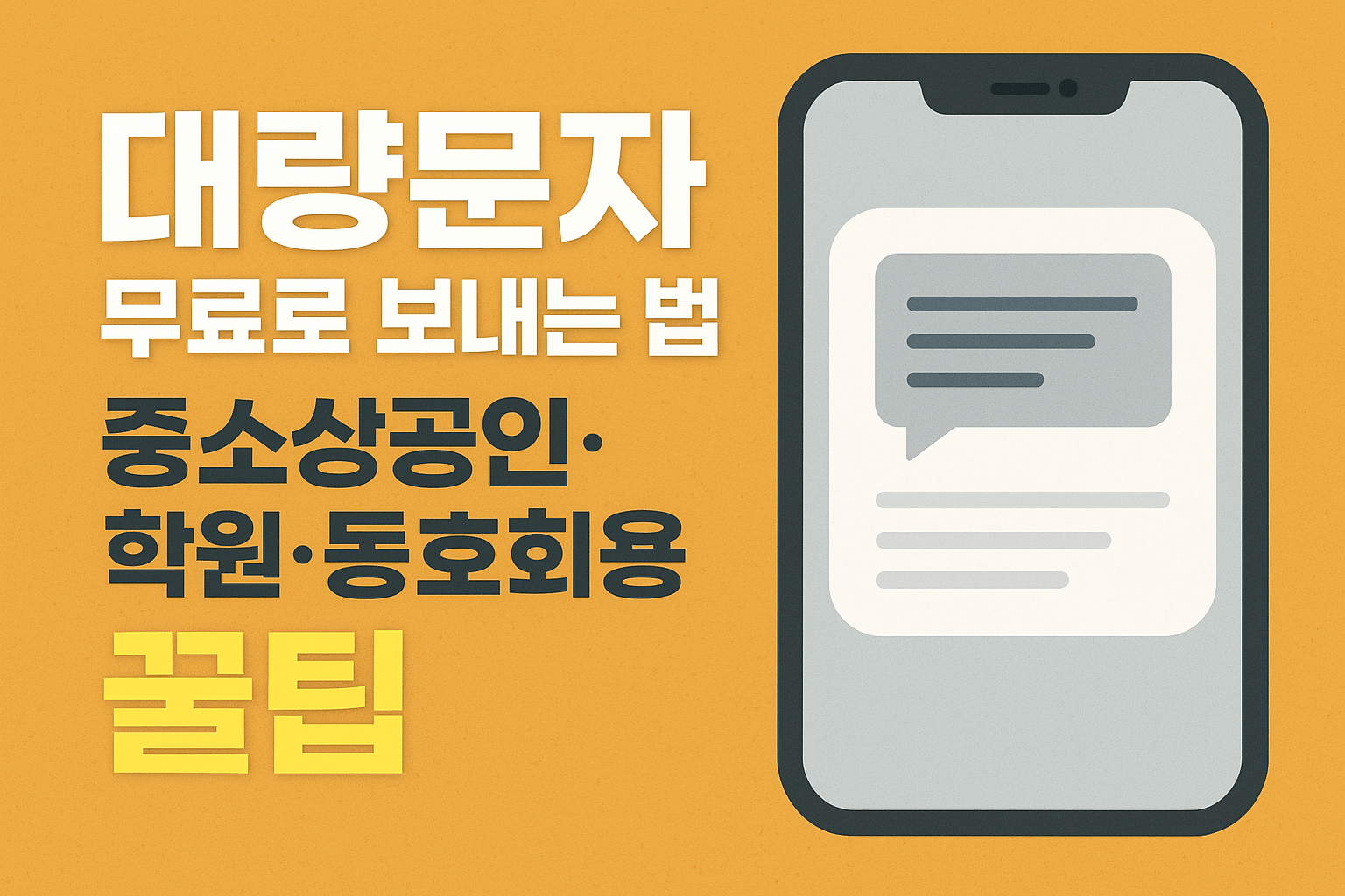대량문자 무료로 보내는 법: 중소상공인&middot;학원&middot;동호회용 꿀팁