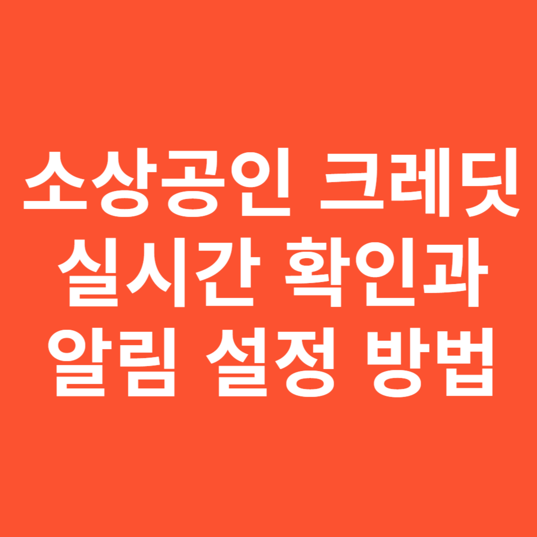 2025년 소상공인 크레딧 실시간 확인과 알림 설정 방법 총정리