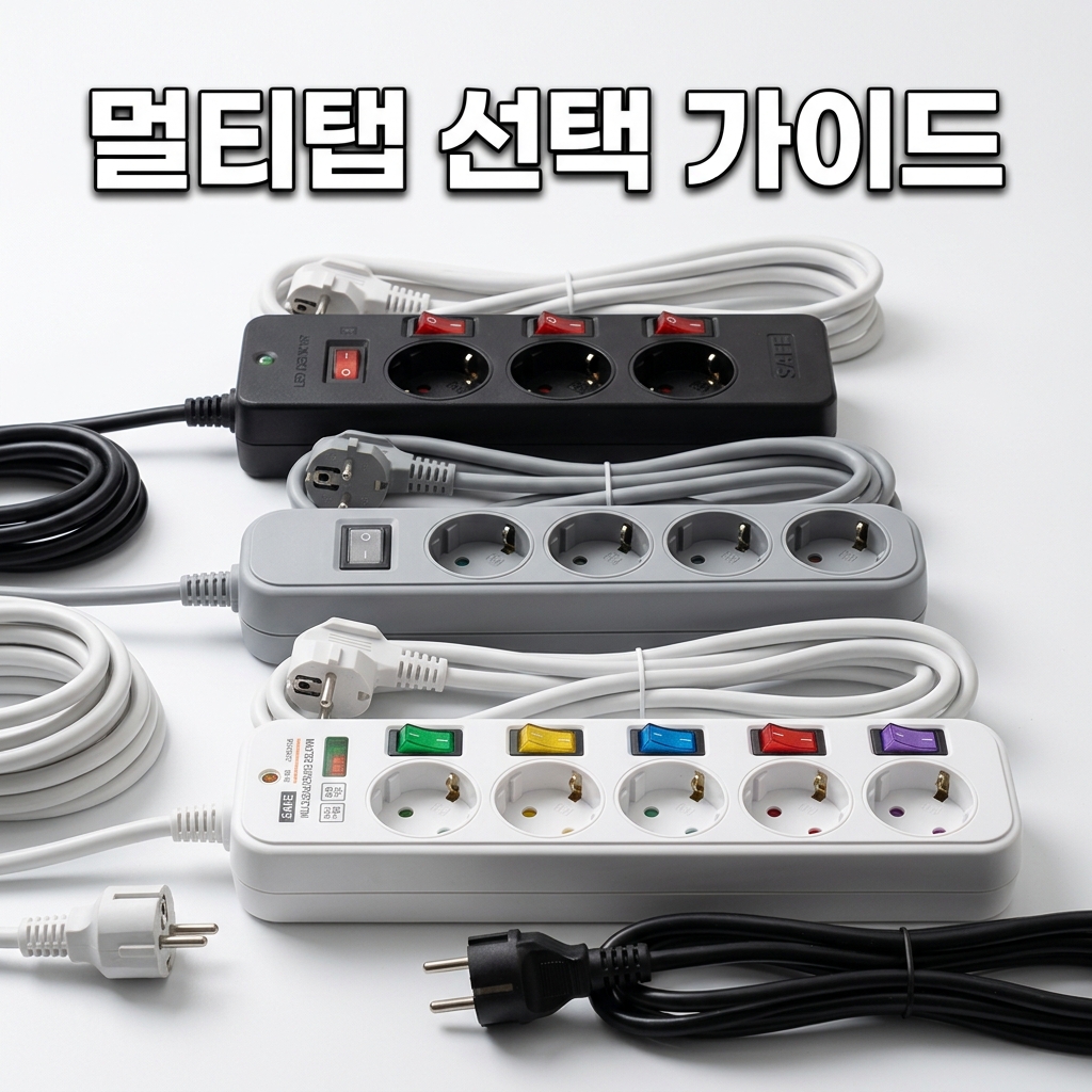 멀티탭 고르는법 전선 정리 전 책상 상황