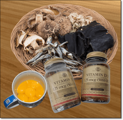 비타민 d 음식과 비타민 d3 보충제