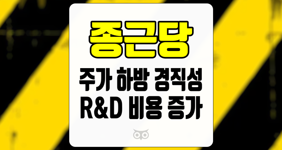 종근당, 실적 하회와 R&amp;D 비용 증가가 주가에 미치는 영향