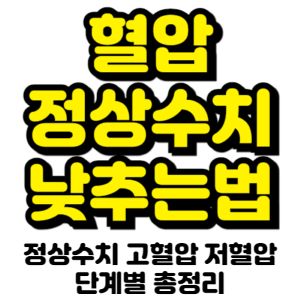 혈압-정상수치-낮추는법