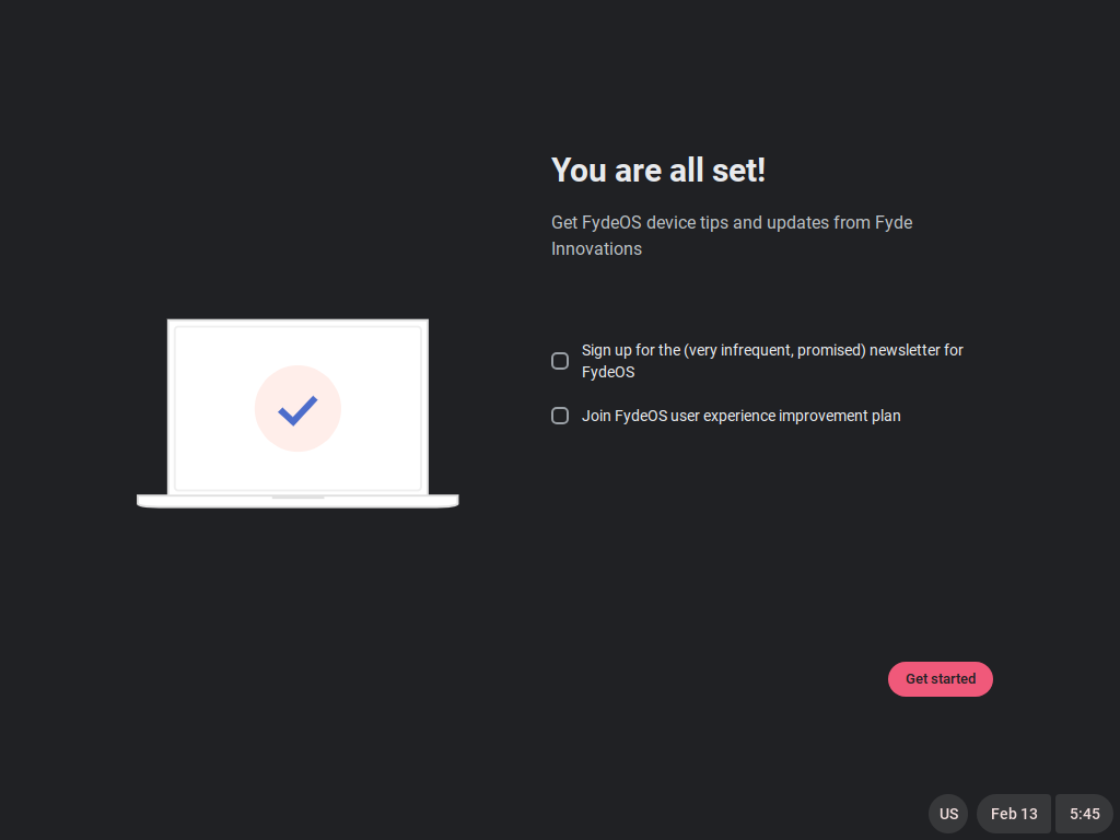 뉴스레터 등의 옵션 선택하기