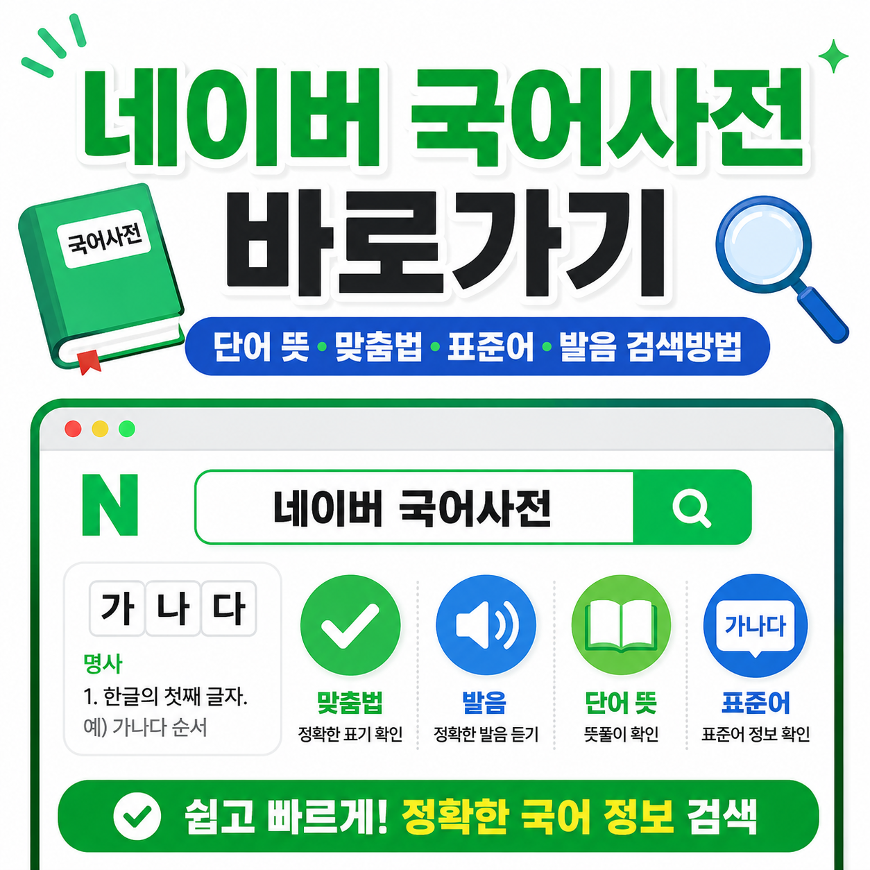 네이버 국어사전 바로가기|단어 뜻·맞춤법·표준어·발음 검색방법