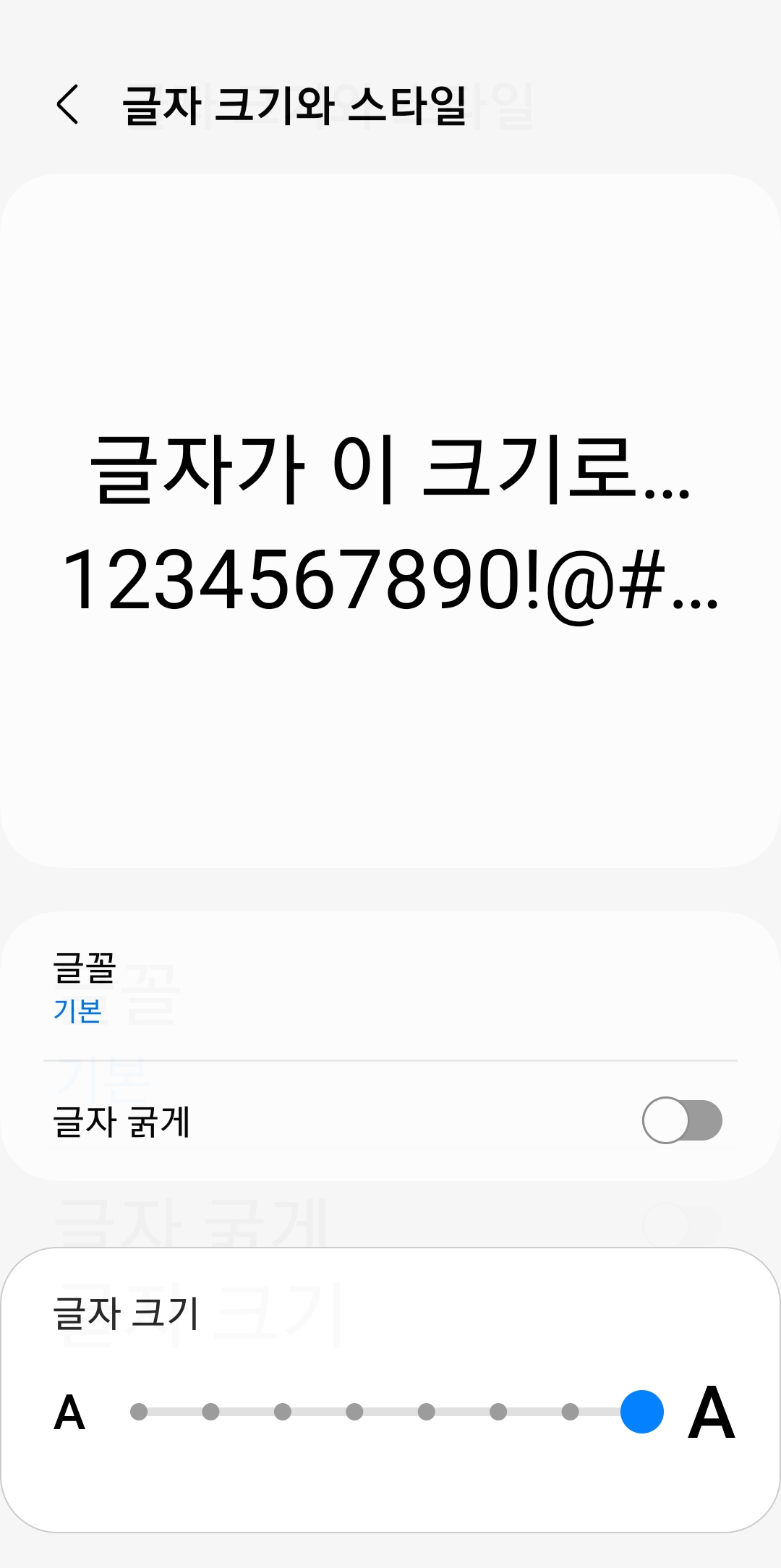 최대 크기로 설정된 미리보기 화면