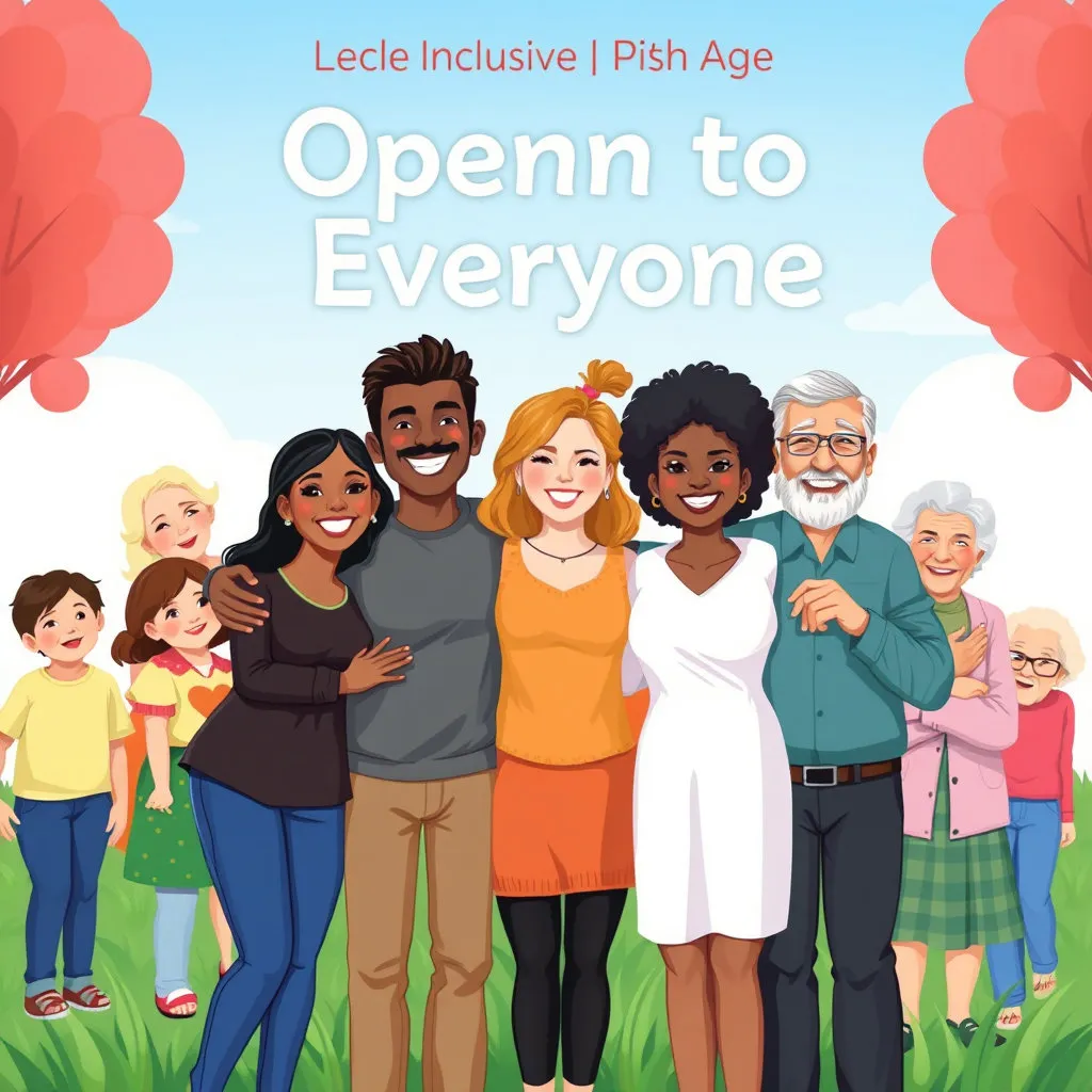 다양한 국적과 연령대의 사람들이 미소를 띠고 있는 밝은 일러스트입니다. 성인이라면 누구나 이 혜택을 받을 수 있음을 강조하며, 모두에게 열린 포용적인 정책임을 나타냅니다.