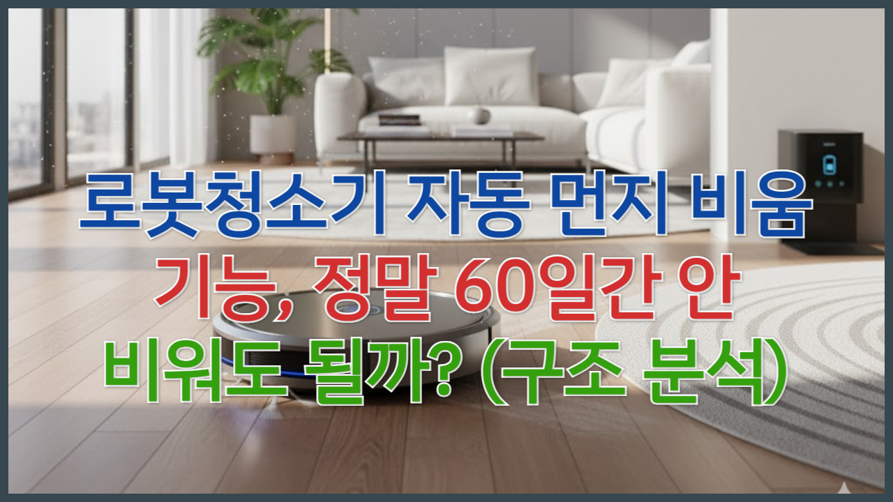 로봇청소기 자동 먼지 비움 기능, 정말 60일간 안 비워도 될까? (구조 분석)