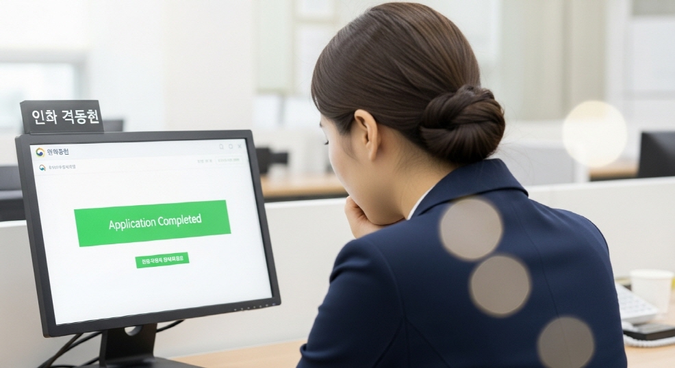 정부 포털에서 &lsquo;신청 완료&rsquo; 화면 보는 신청자