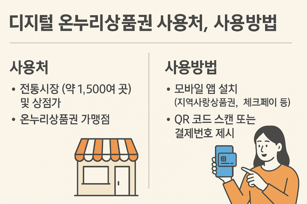 디지털 온누리상품권 사용처, 사용방법