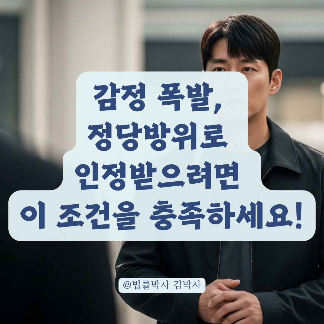 감정 폭발로 인한 방어행위, 정당방위 인정받기 위한 요건 총정리.