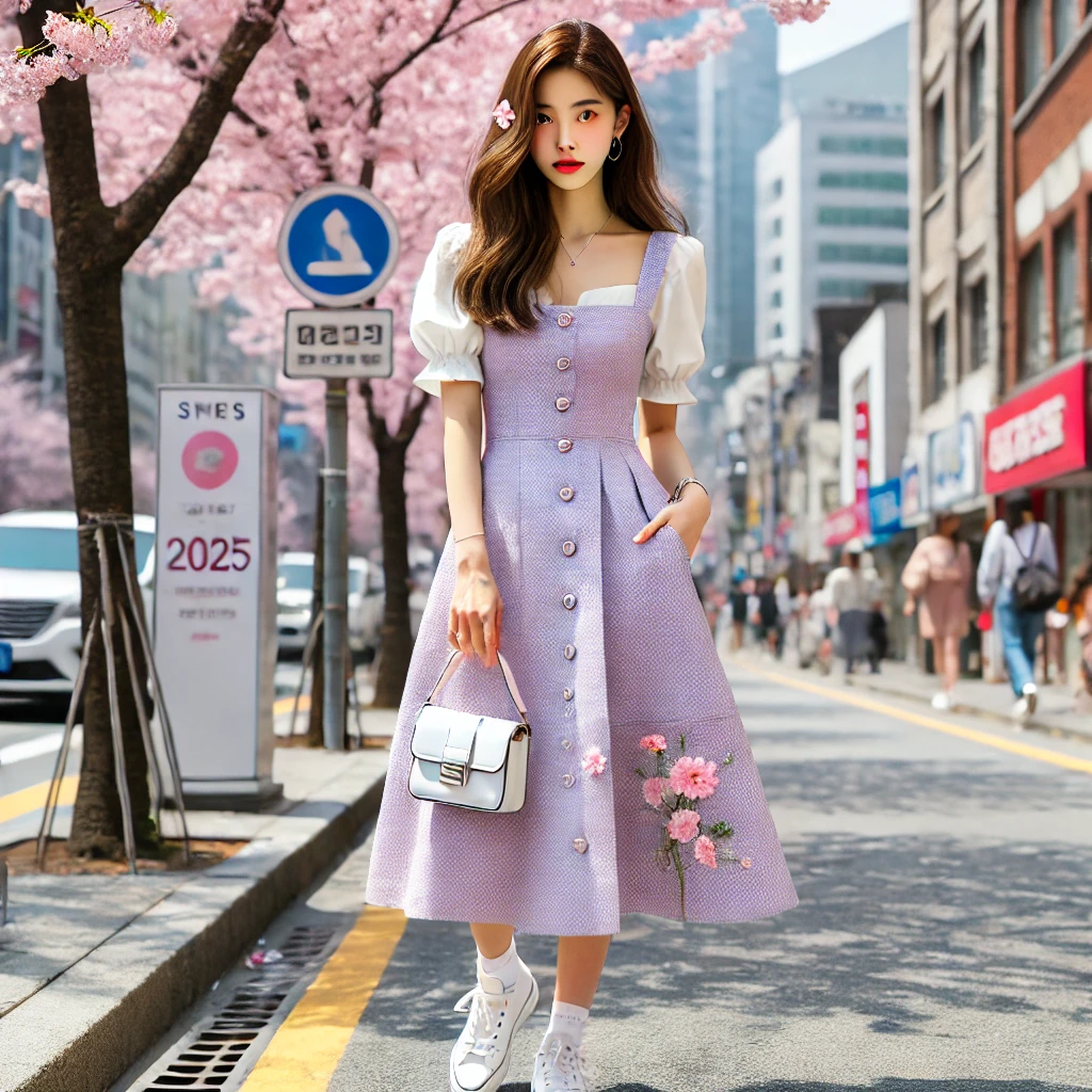 SNS에서 유행하는 봄 패션 관련 사진