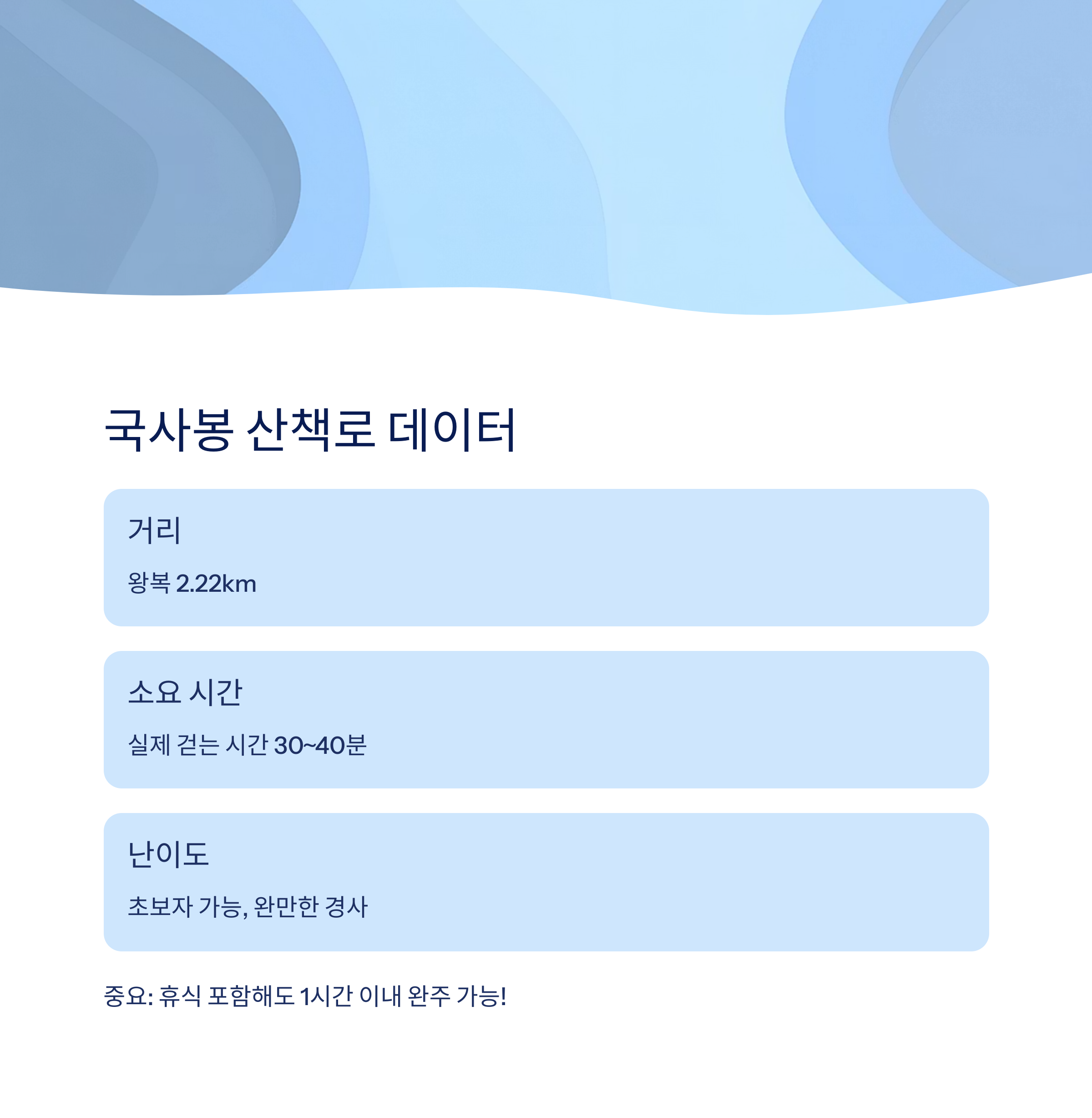 국사봉 산책로 요약 데이터