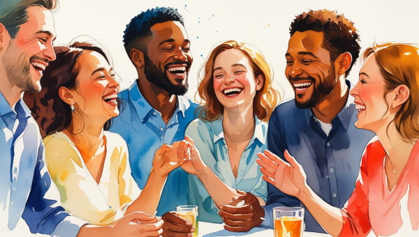 ESFP는 따뜻하고 유쾌한 분위기로 사람들을 끌어당기는 매력을 지닌 유형입니다에 관한 그림