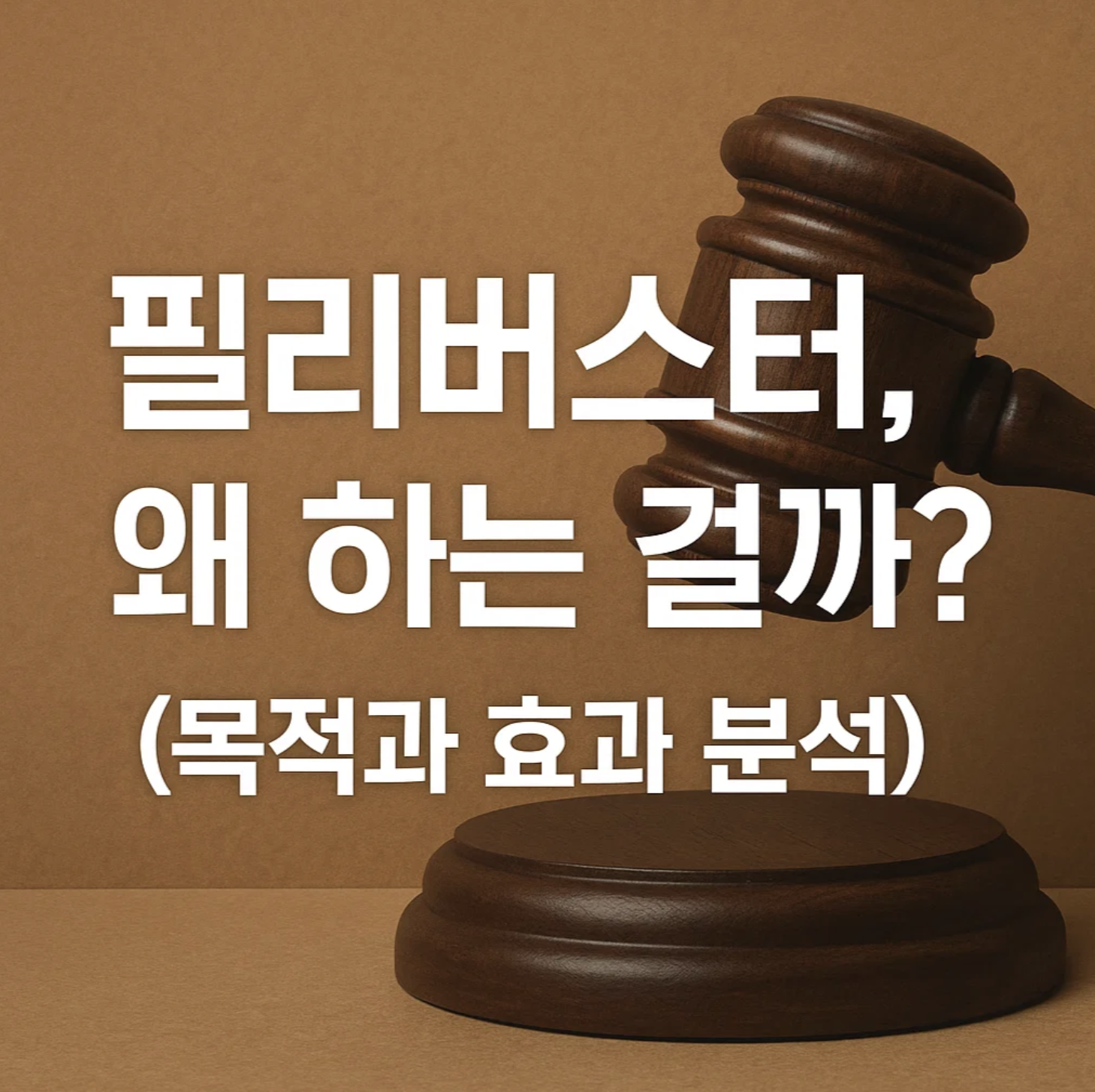 필리버스터, 왜 하는 걸까? (목적과 효과 분석)