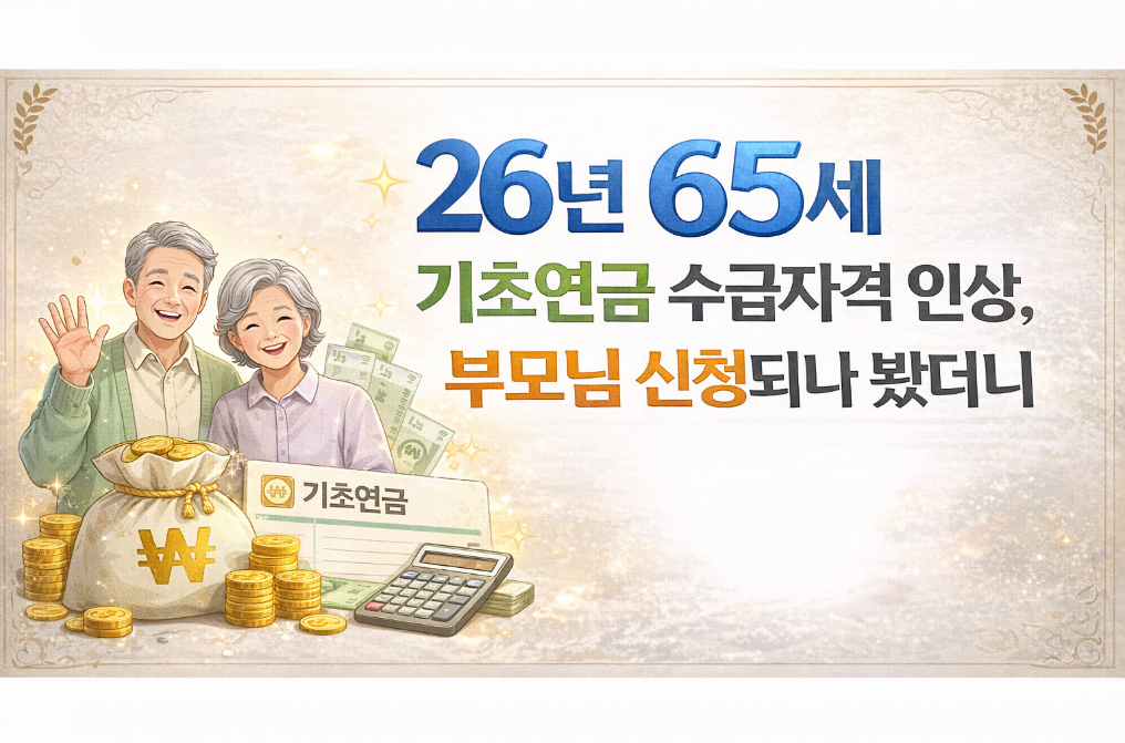 2026년 기초연금 65세 수급자격 확대, 우리 부모님도 받을 수 있을까?