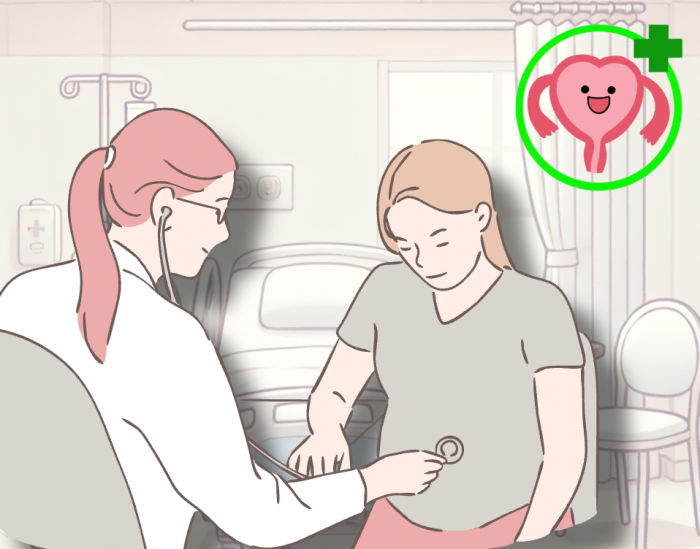 부인과 검진을 받는 사람