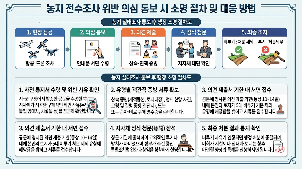 농지 전수조사 위반 의심 통보 시 소명 절차 및 대응 방법